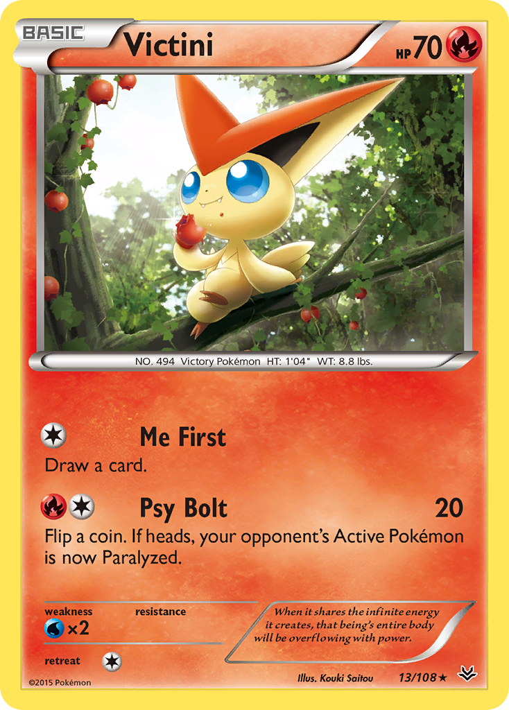 Victini 13/108 ROS Roaring Skies Pokemon Lightly Played