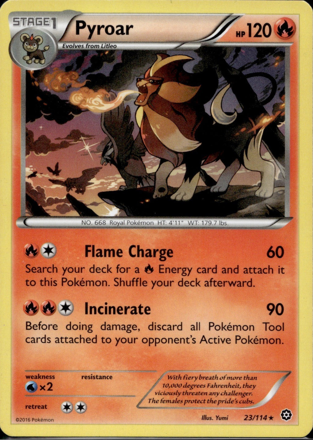 Pyroar 23/114 STS Steam Siege Pokemon Lightly Played