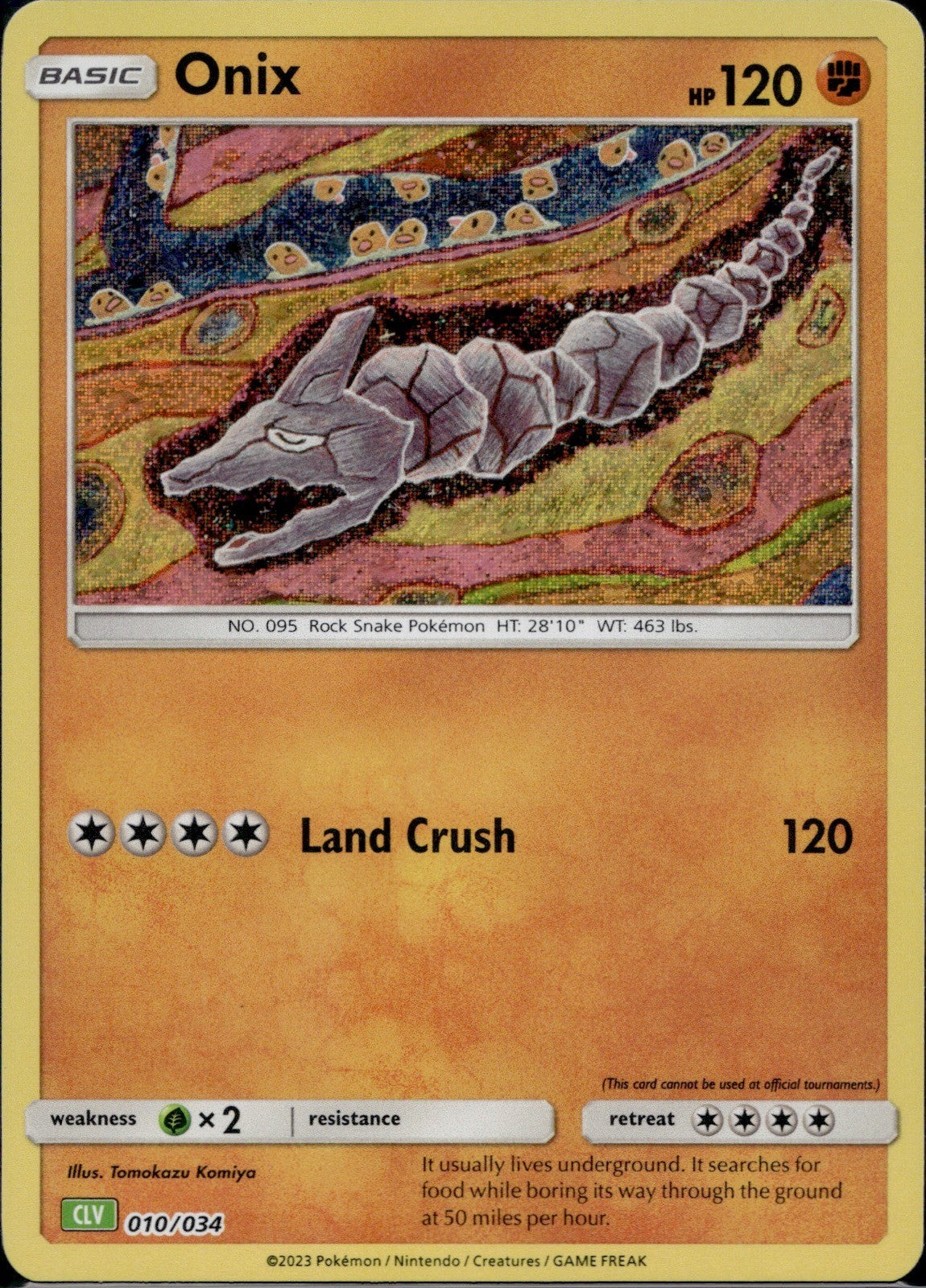 Onix 010/034 CL Trading Card Game Classic Pokemon Holo Near Mint