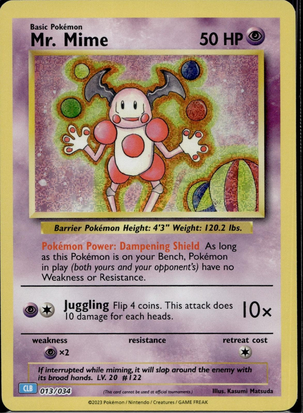 Mr. Mime 013/034 CL Trading Card Game Classic Pokemon Holo Near Mint