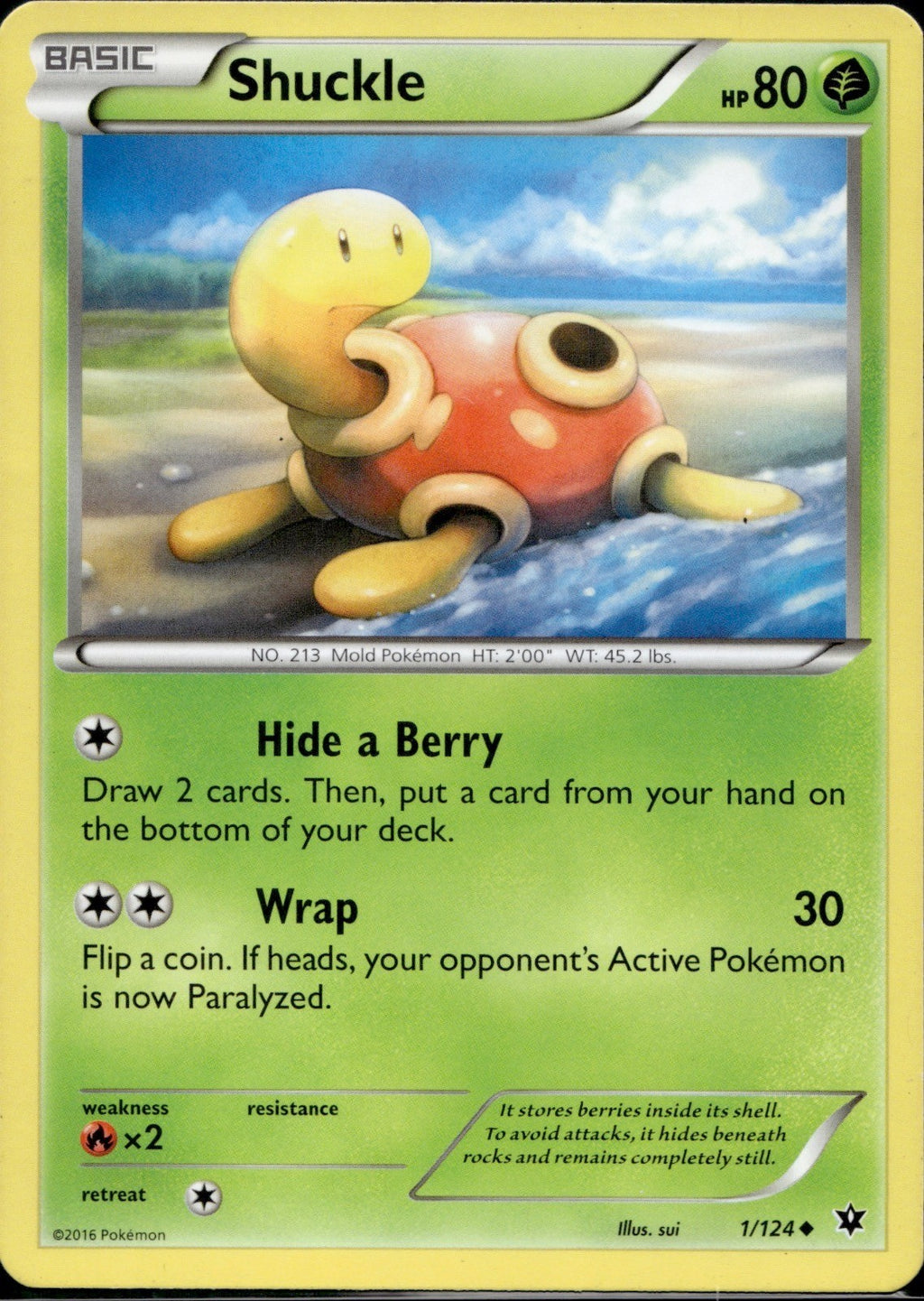 Shuckle 1/124 FCO Fates Collide Pokemon Lightly Played