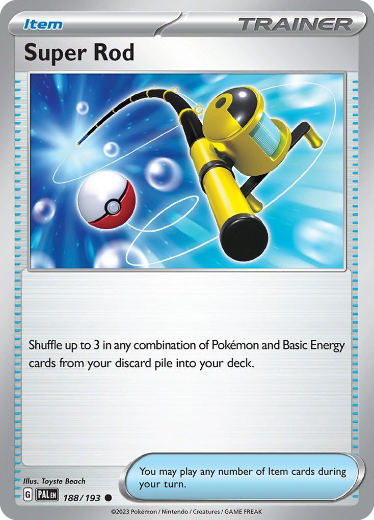 Super Rod 188/193 PAL Paldea Evolved Pokemon Lightly Played