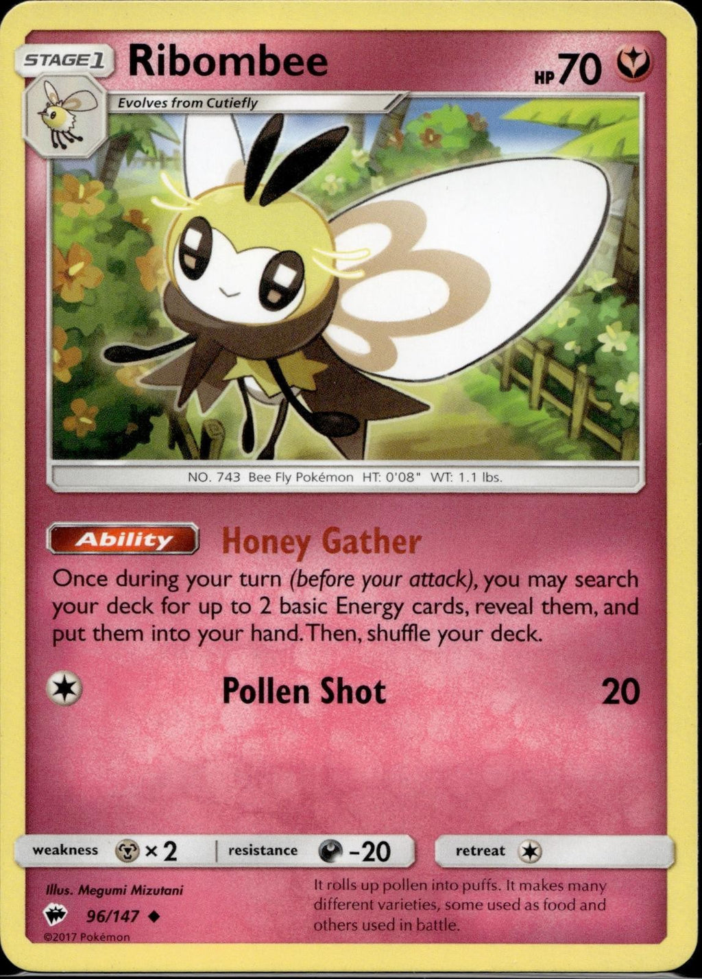Ribombee 96/147 BUS Burning Shadows Pokemon Lightly Played