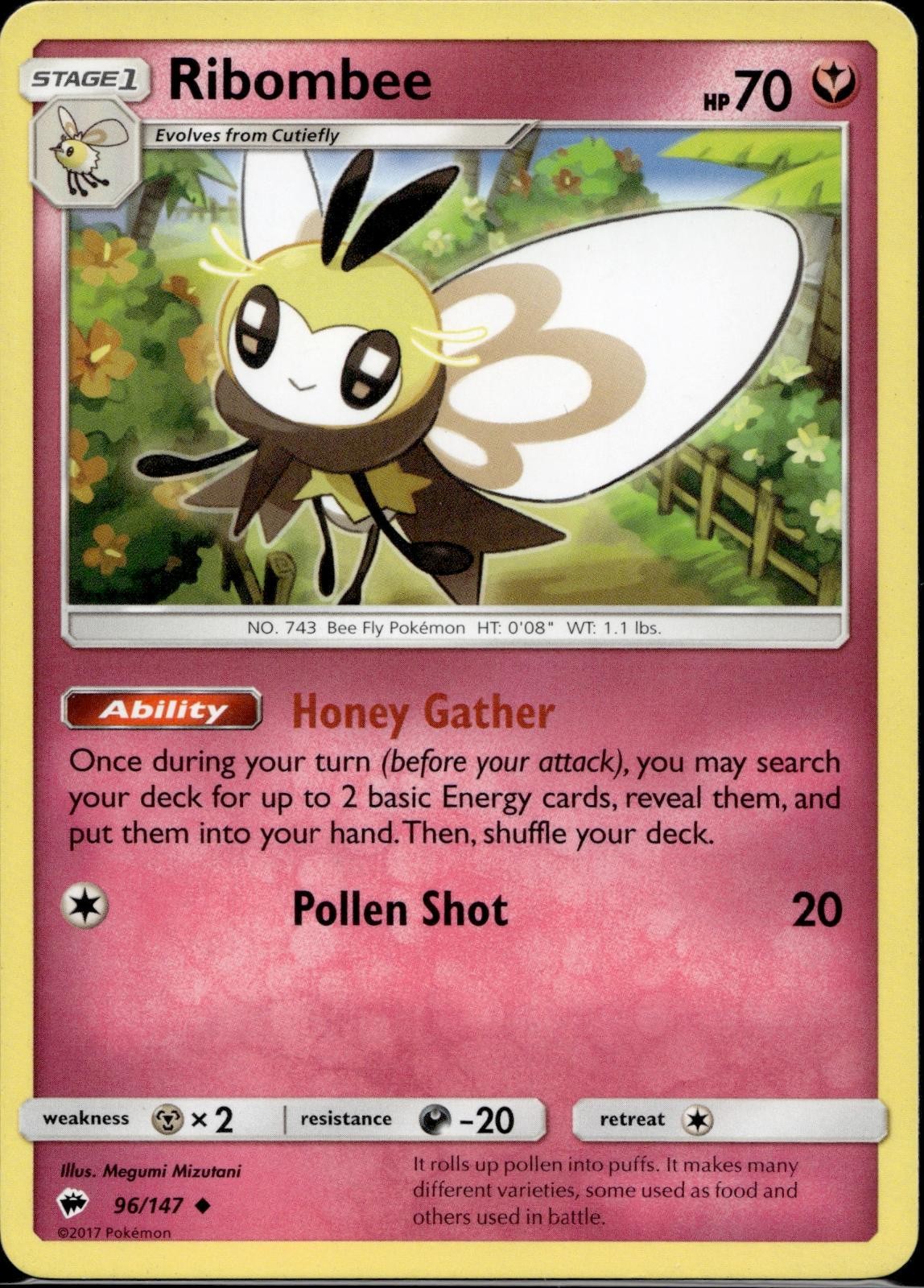 Ribombee 96/147 BUS Burning Shadows Pokemon Lightly Played