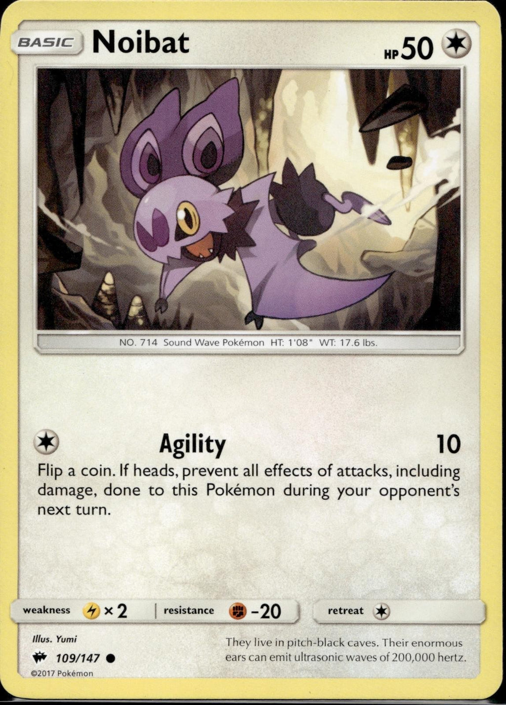 Noibat 109/147 BUS Burning Shadows Pokemon Lightly Played