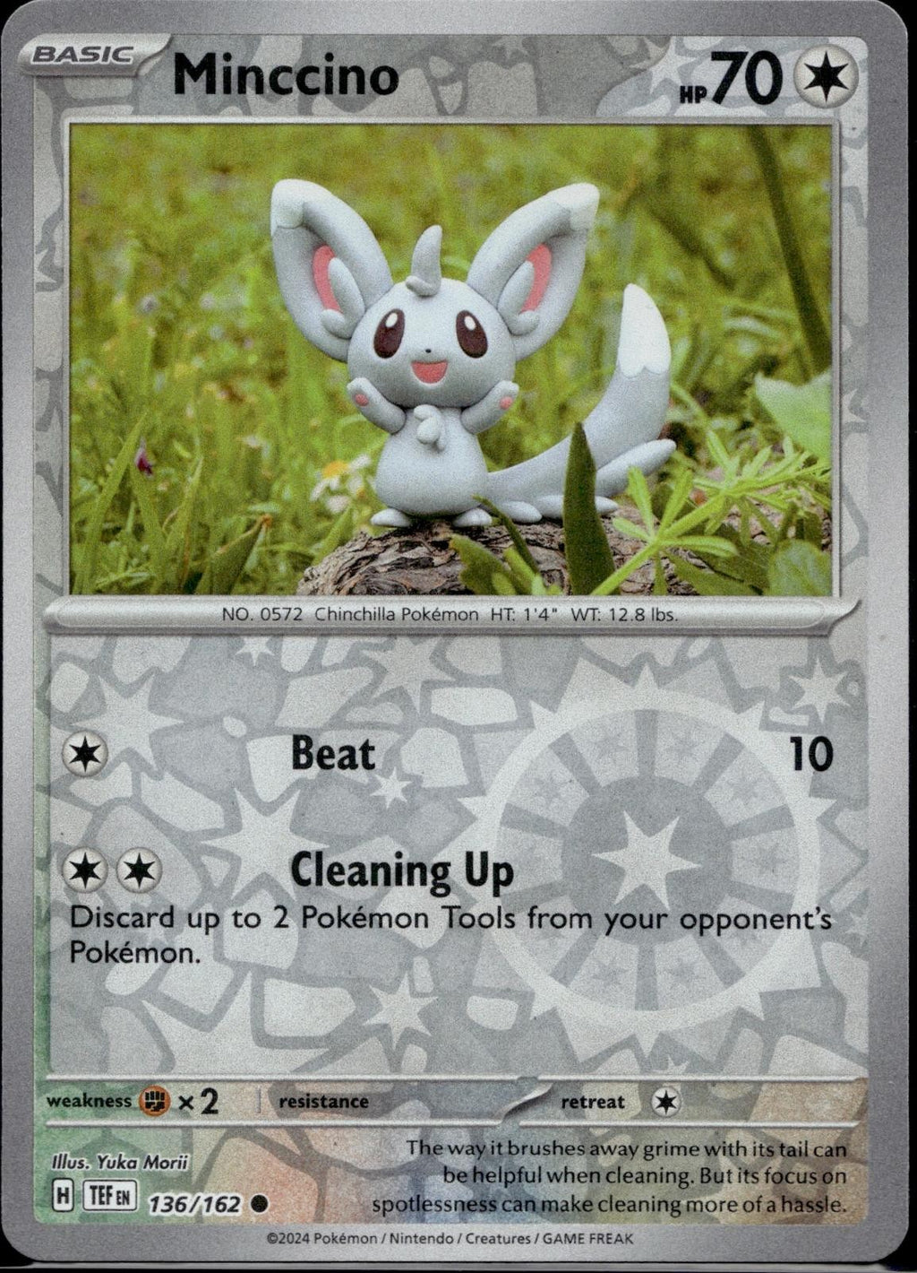 Minccino 136/162 TEF Temporal Forces Pokemon Reverse Holo Lightly Played