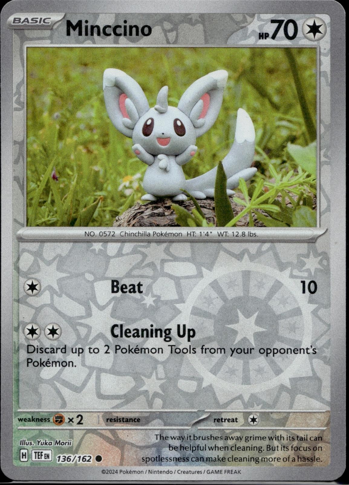 Minccino 136/162 TEF Temporal Forces Pokemon Reverse Holo Lightly Played
