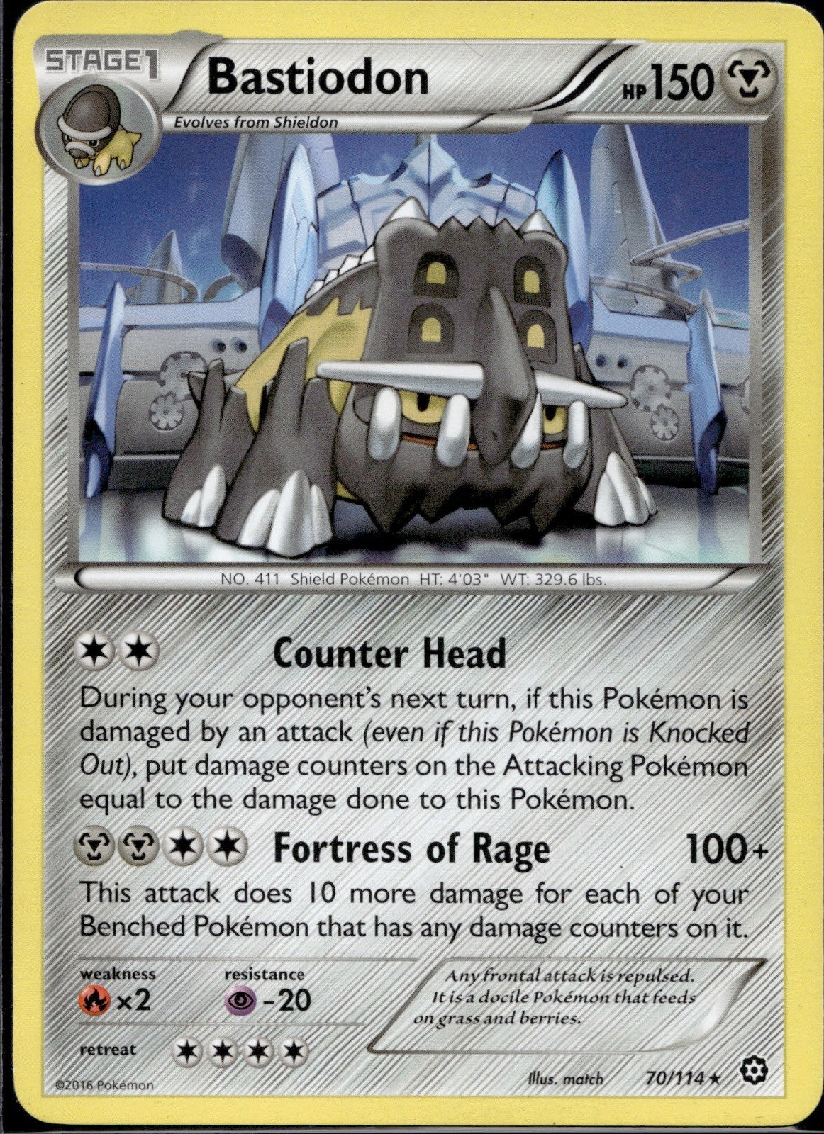 Bastiodon 70/114 STS Steam Siege Pokemon Lightly Played