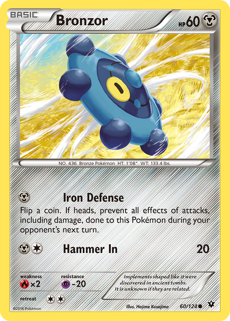 Bronzor 60/124 FCO Fates Collide Pokemon Lightly Played