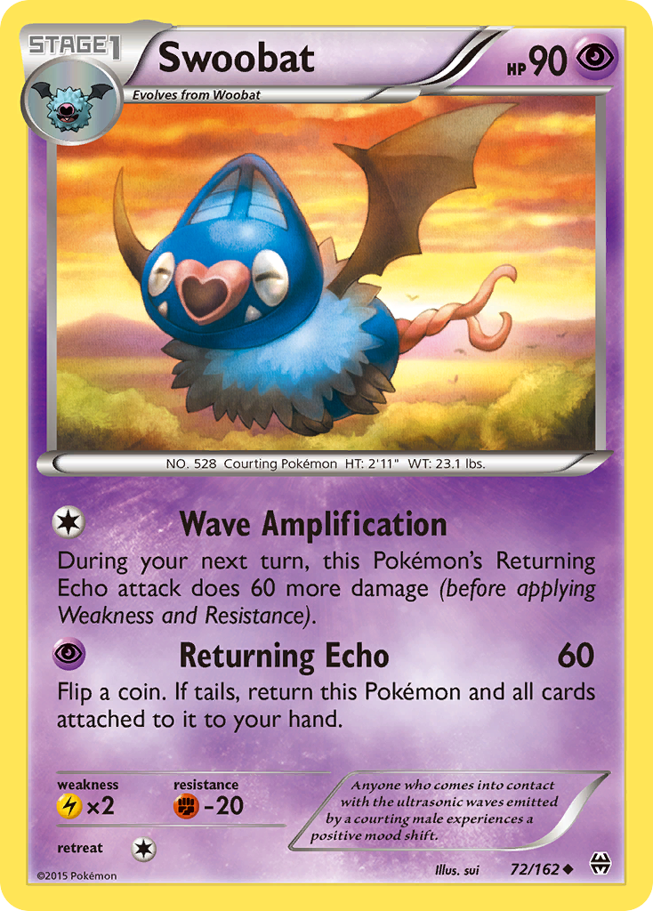 Swoobat 72/162 BKT BREAKthrough Pokemon Lightly Played