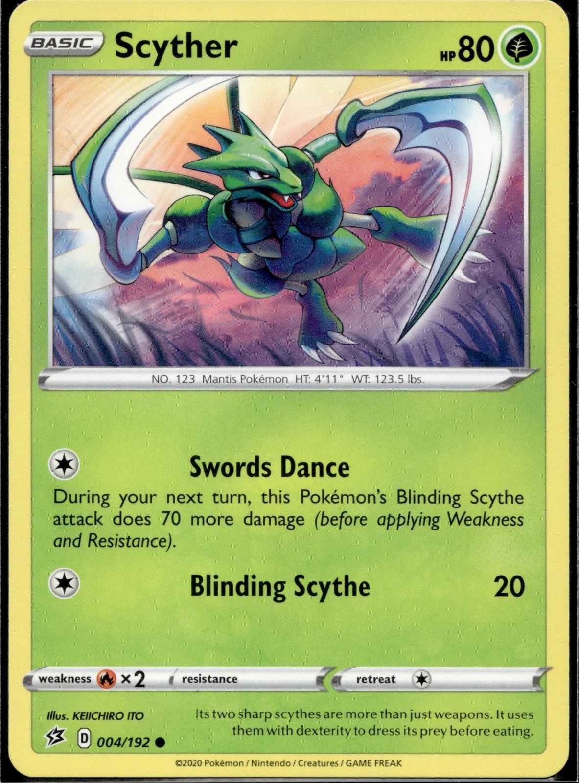 Scyther 004/192 RCL Rebel Clash Pokemon Lightly Played