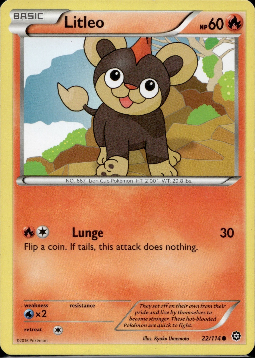 Litleo 22/114 STS Steam Siege Pokemon Lightly Played