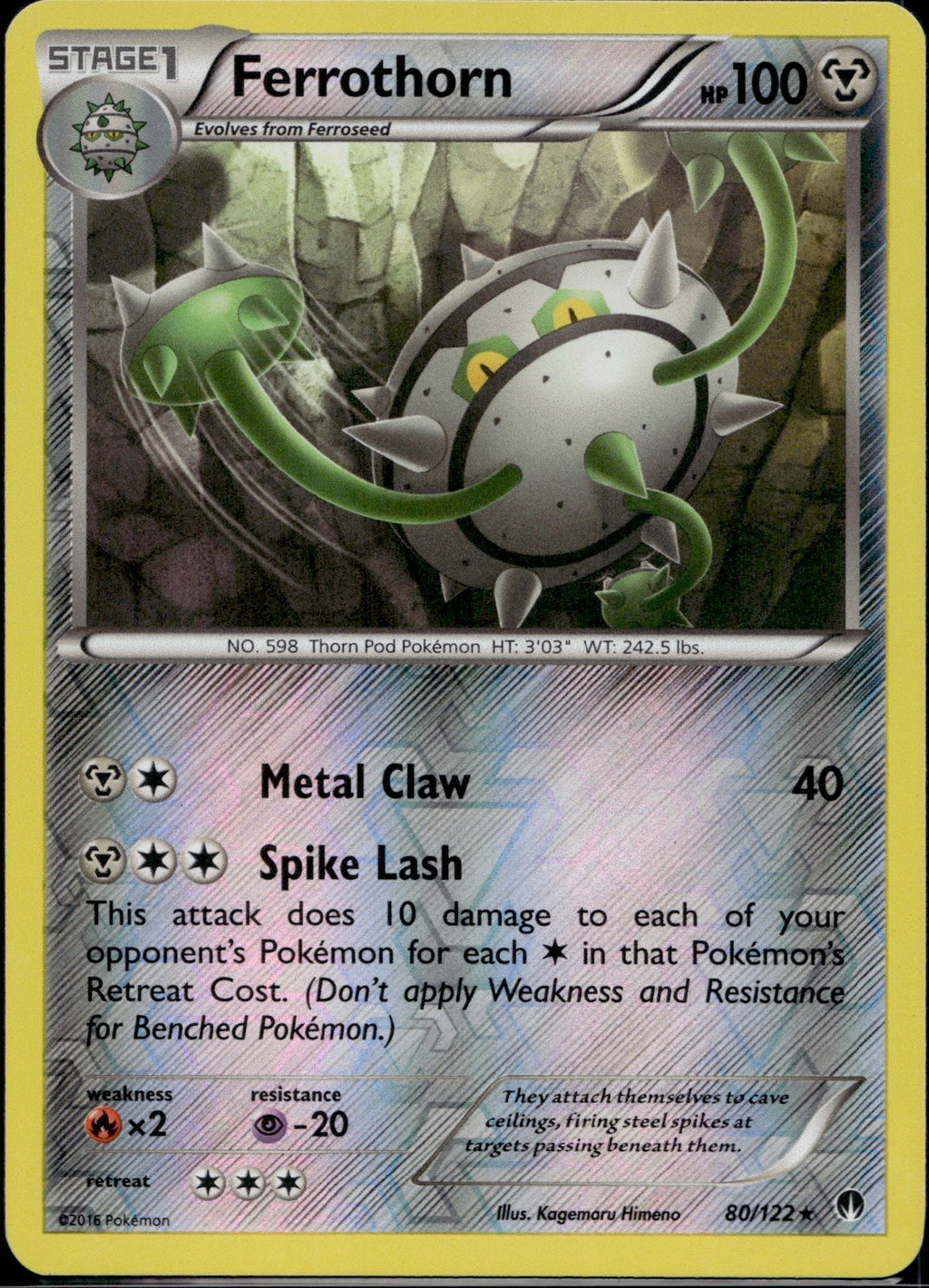 Ferrothorn 80/122 BKP BREAKpoint Pokemon Reverse Holo Lightly Played