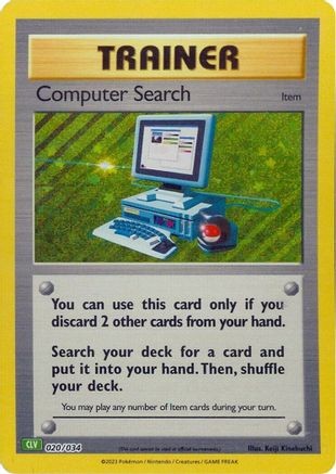 Computer Search (CLV) 020/034 CL Trading Card Game Classic Pokemon Holo NM/M