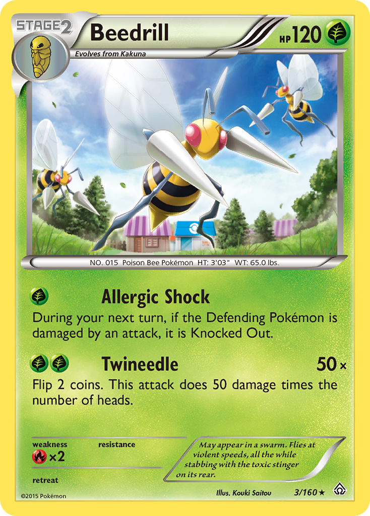 Beedrill 3/160 PRC Primal Clash Pokemon Lightly Played