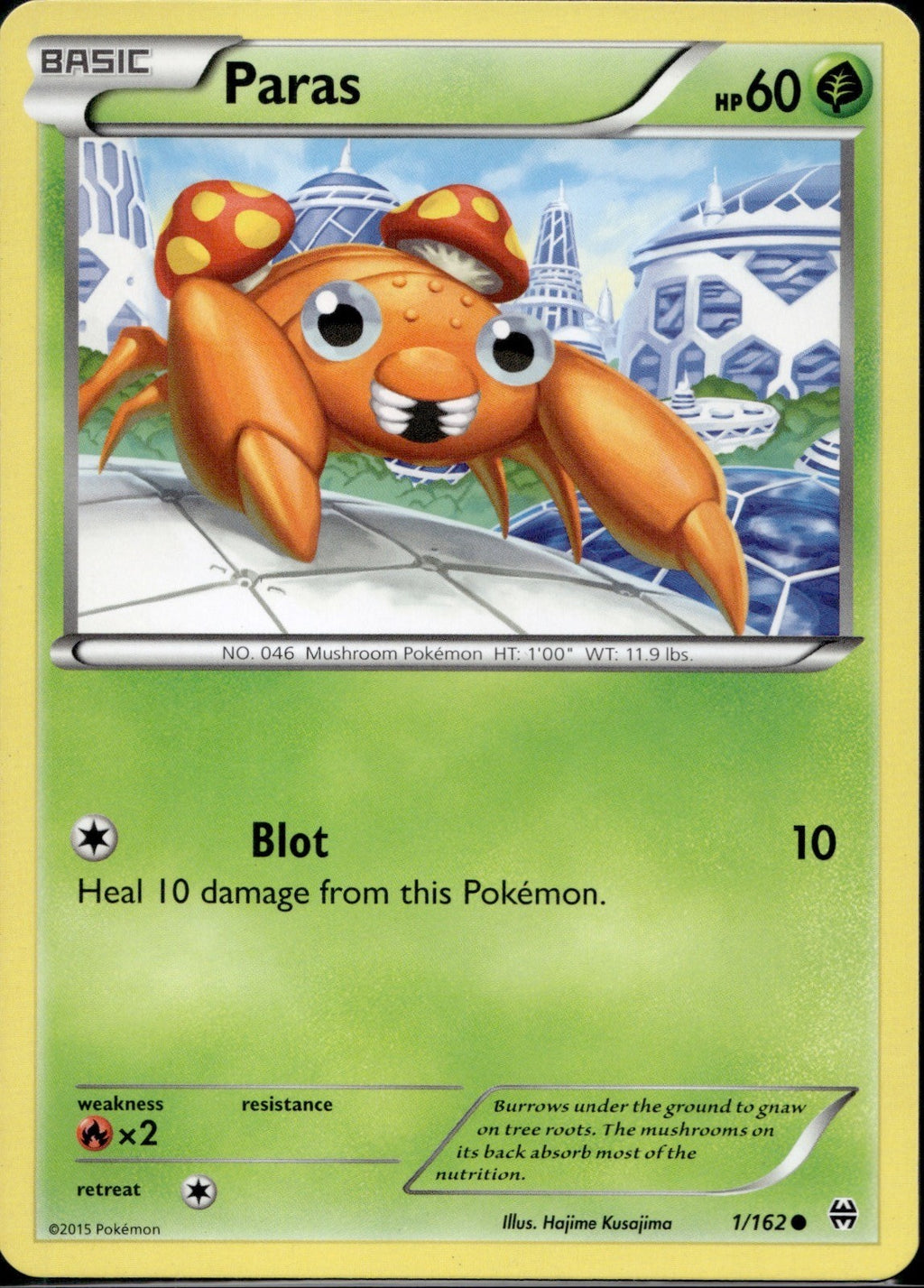 Paras 1/162 BKT BREAKthrough Pokemon Lightly Played