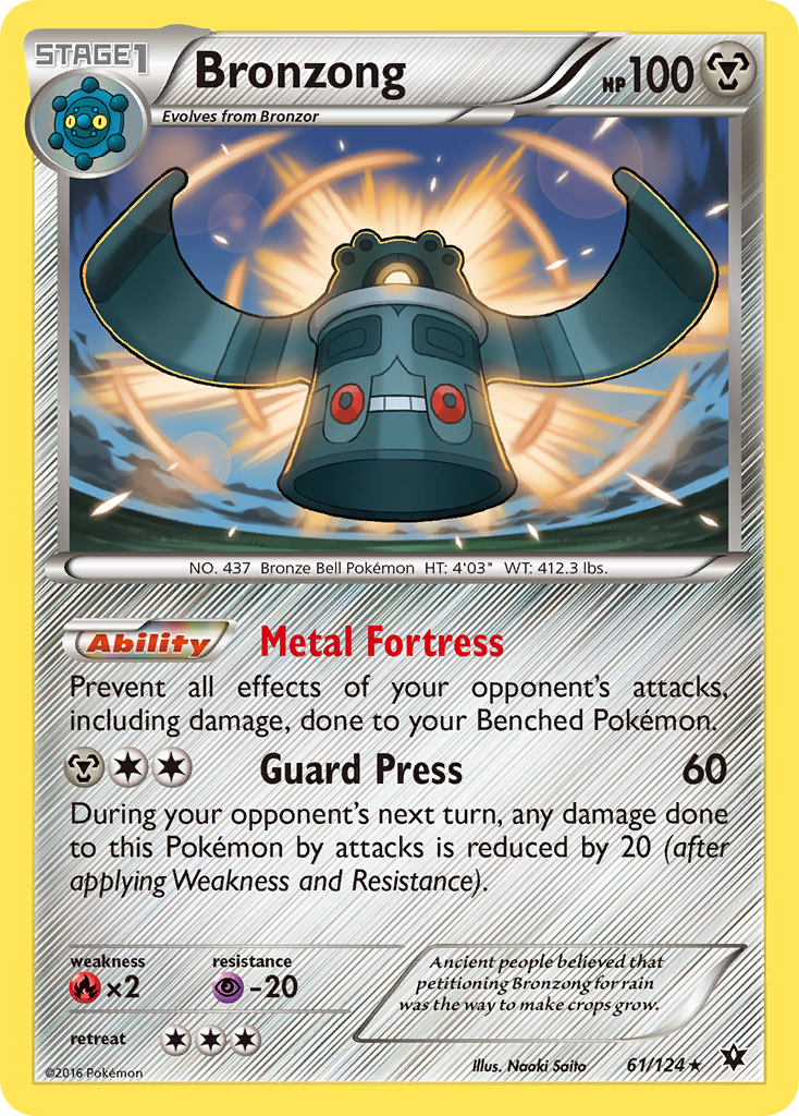 Bronzong 61/124 FCO Fates Collide Pokemon Lightly Played