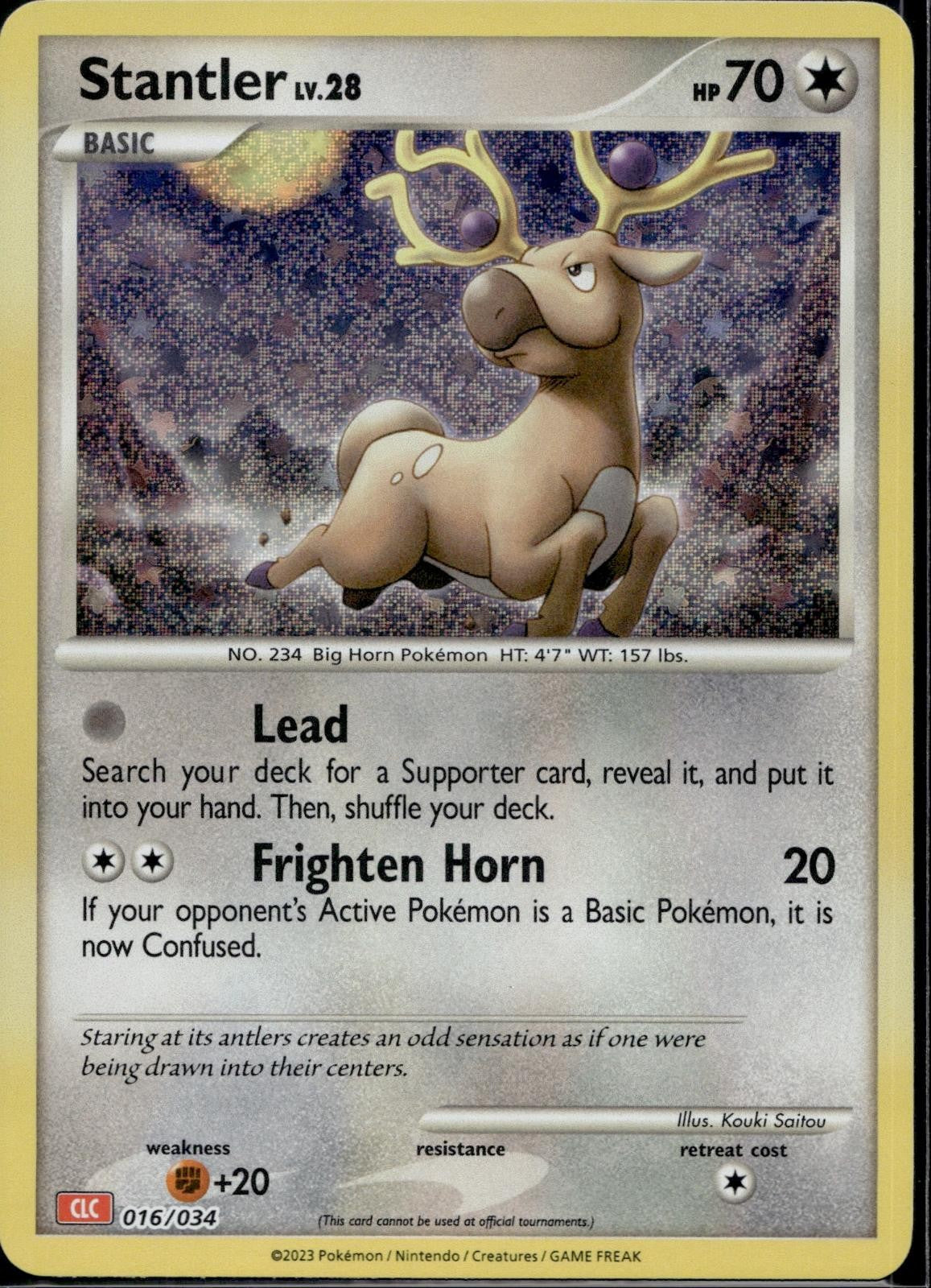 Stantler 016/034 CL Trading Card Game Classic Pokemon Holo Near Mint