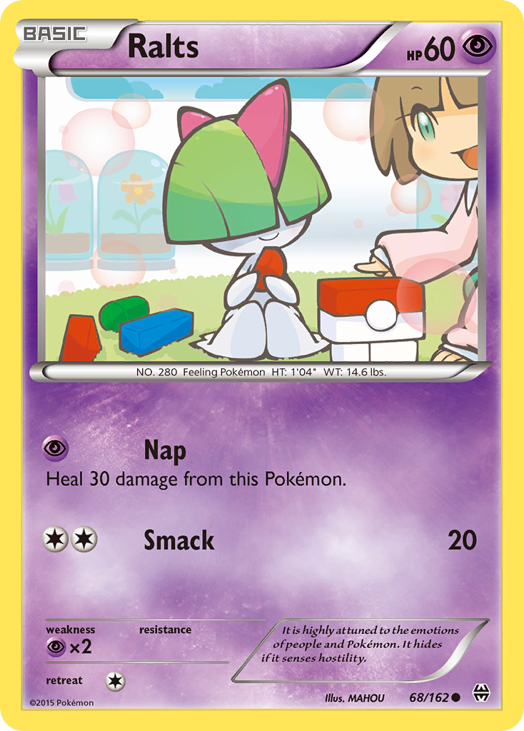 Ralts 68/162 BKT BREAKthrough Pokemon Lightly Played
