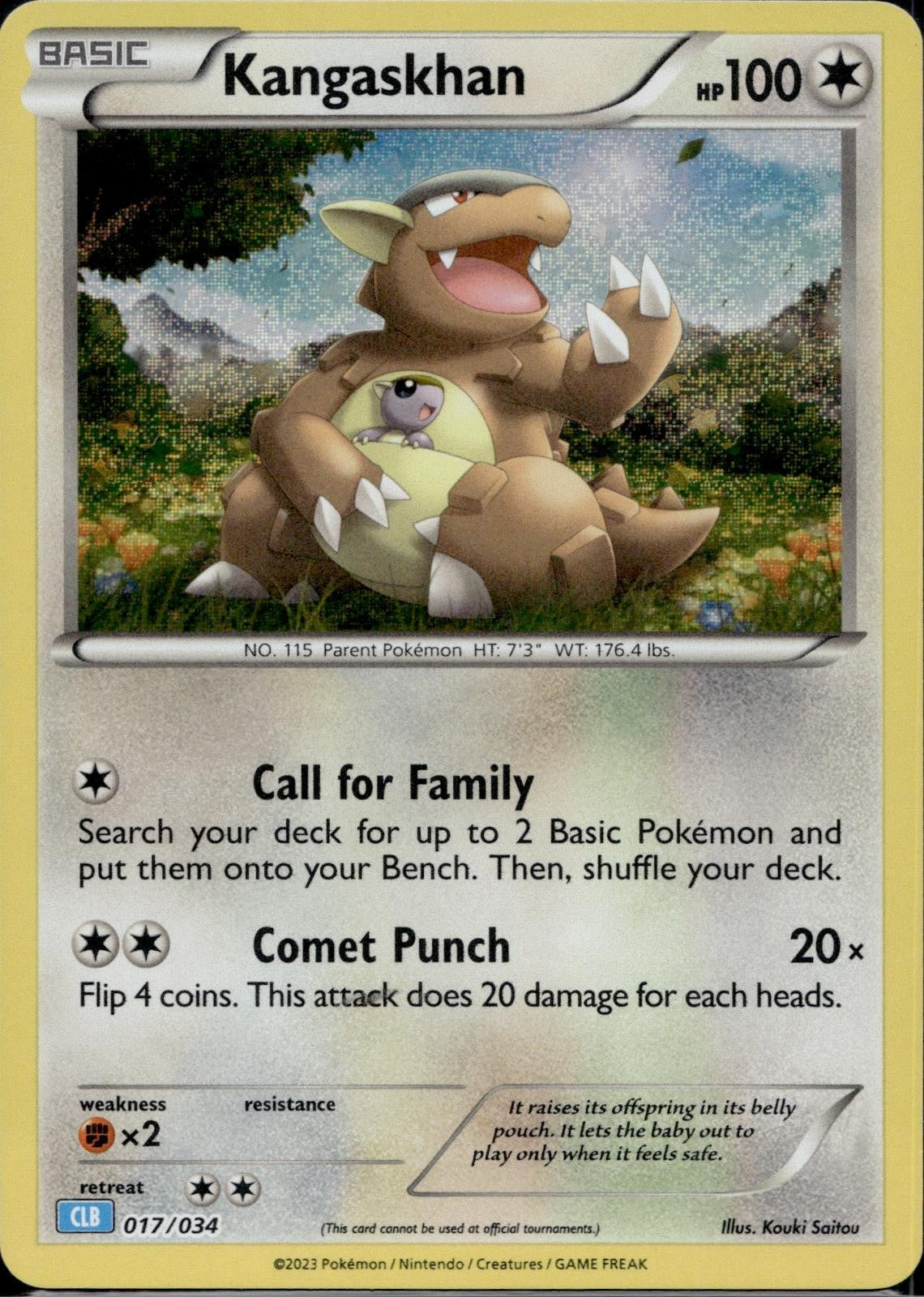 Kangaskhan 017/034 CL Trading Card Game Classic Pokemon Holo Near Mint