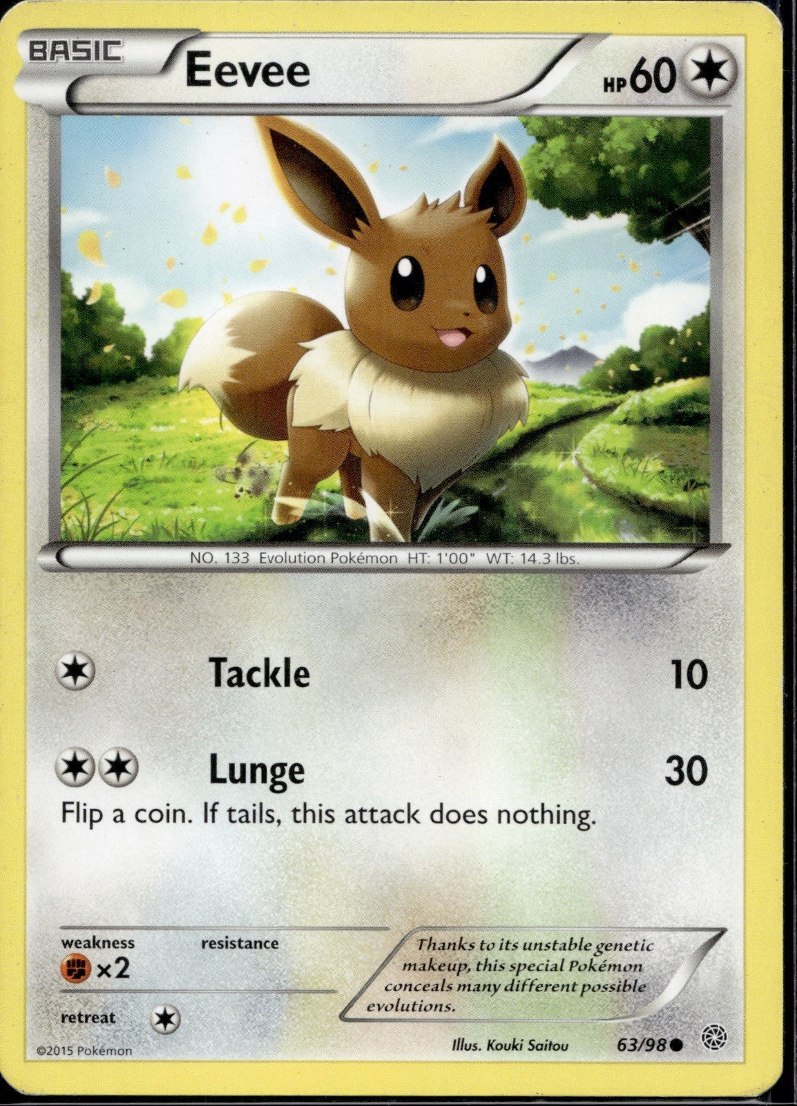 Eevee 63/98 AOR Ancient Origins Pokemon Lightly Played