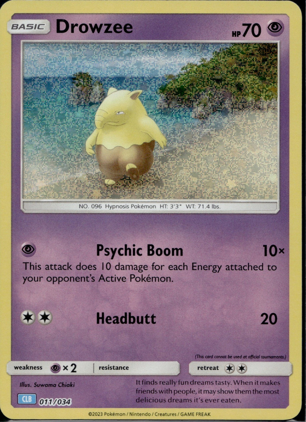 Drowzee 011/034 CL Trading Card Game Classic Pokemon Holo Near Mint