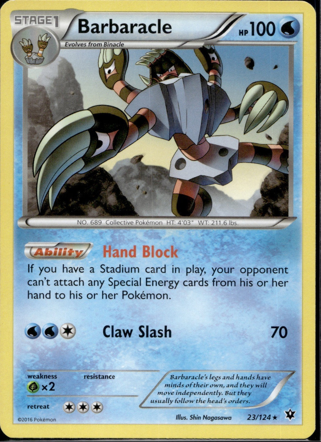 Barbaracle 23/124 FCO Fates Collide Pokemon Lightly Played