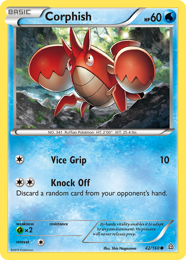Corphish 42/160 PRC Primal Clash Pokemon Lightly Played
