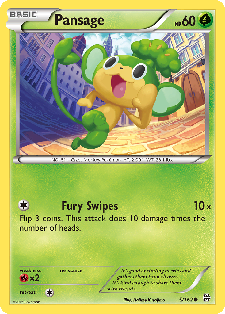 Pansage 5/162 BKT BREAKthrough Pokemon Lightly Played