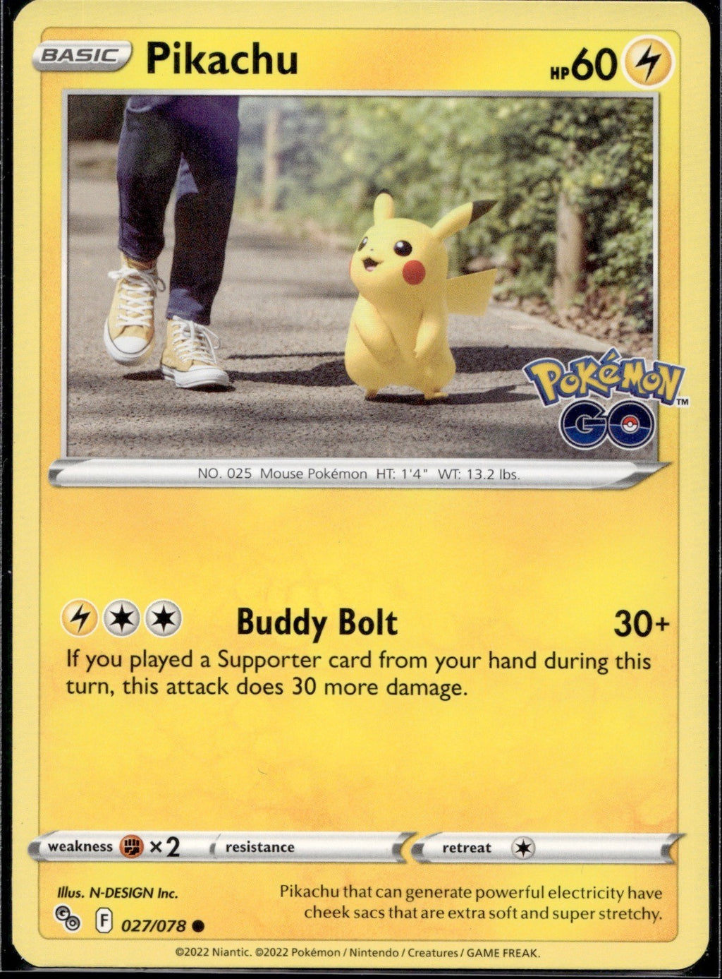 Pikachu 027/078 PGO Pokemon GO Pokemon Near Mint