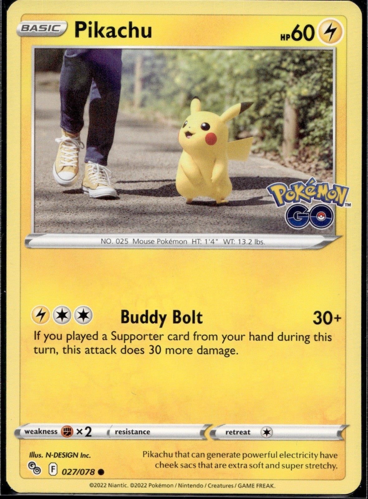 Pikachu 027/078 PGO Pokemon GO Pokemon Near Mint