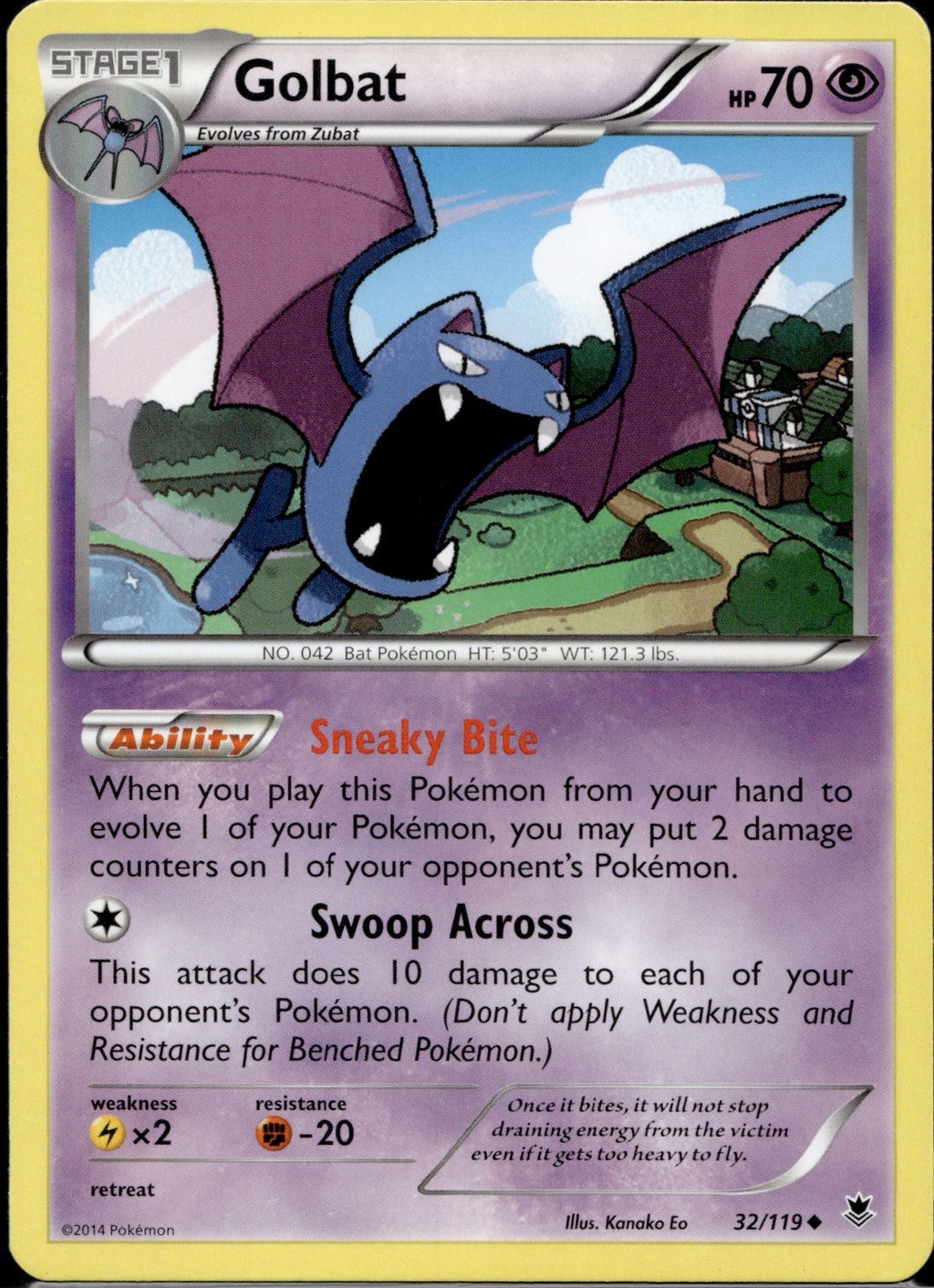 Golbat 32/119 PHF Phantom Forces Pokemon Lightly Played