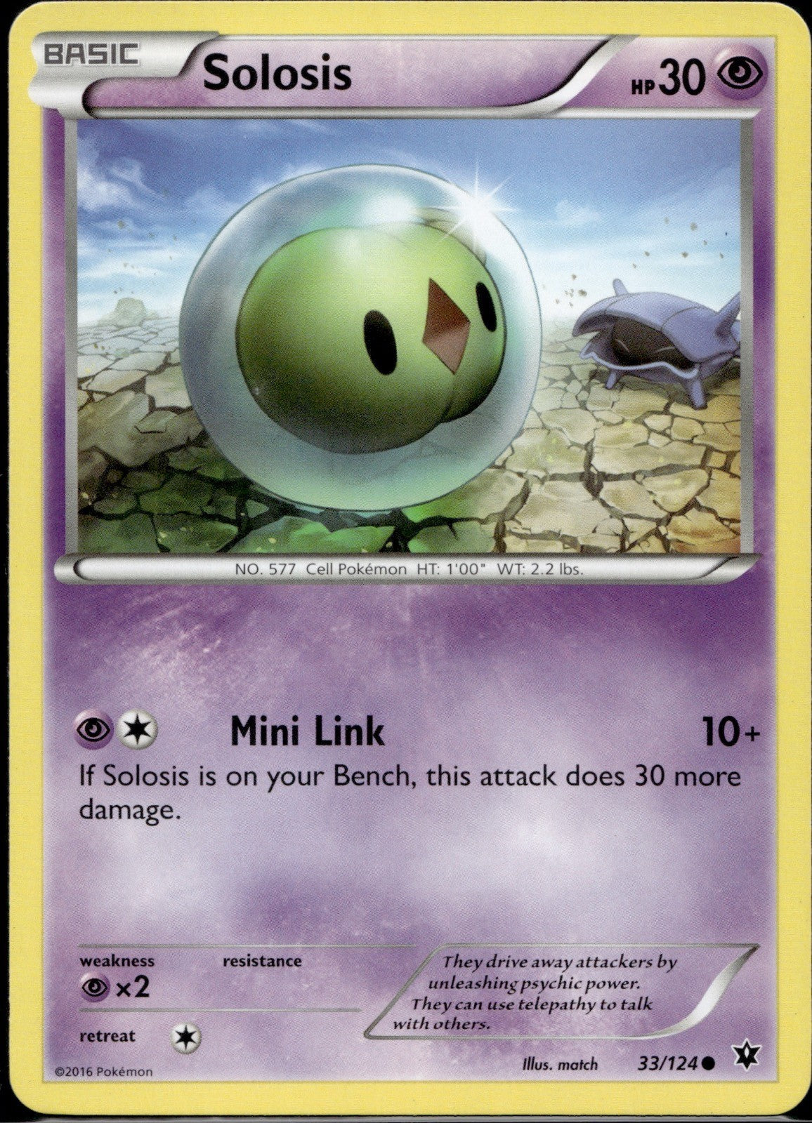 Solosis 33/124 FCO Fates Collide Pokemon Lightly Played