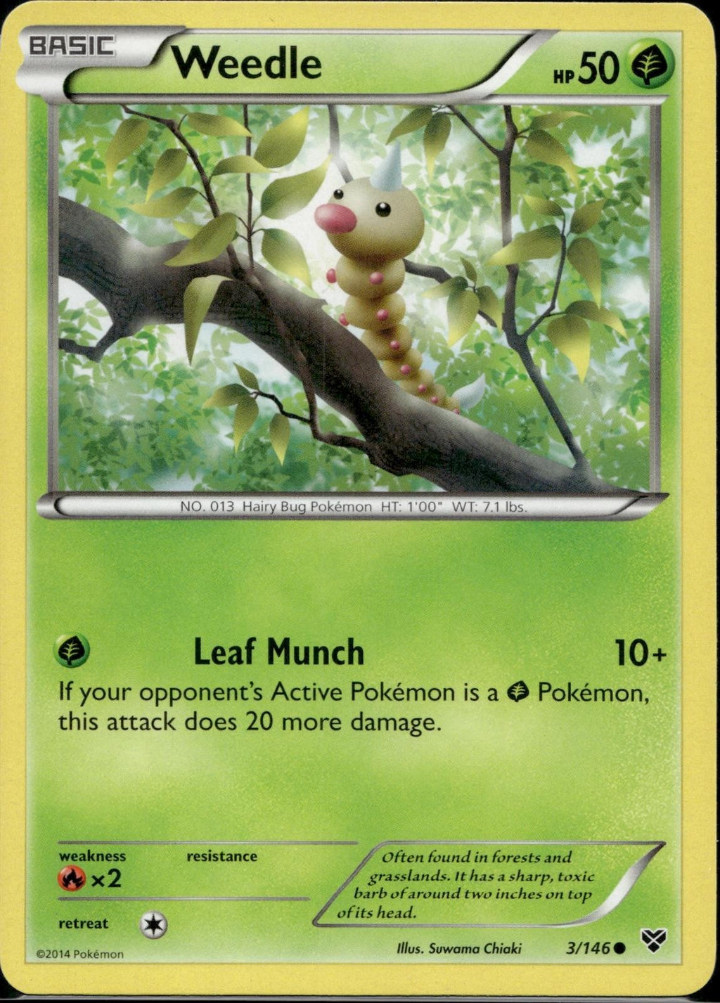 Weedle 3/146 XY XY Base Set Pokemon Lightly Played