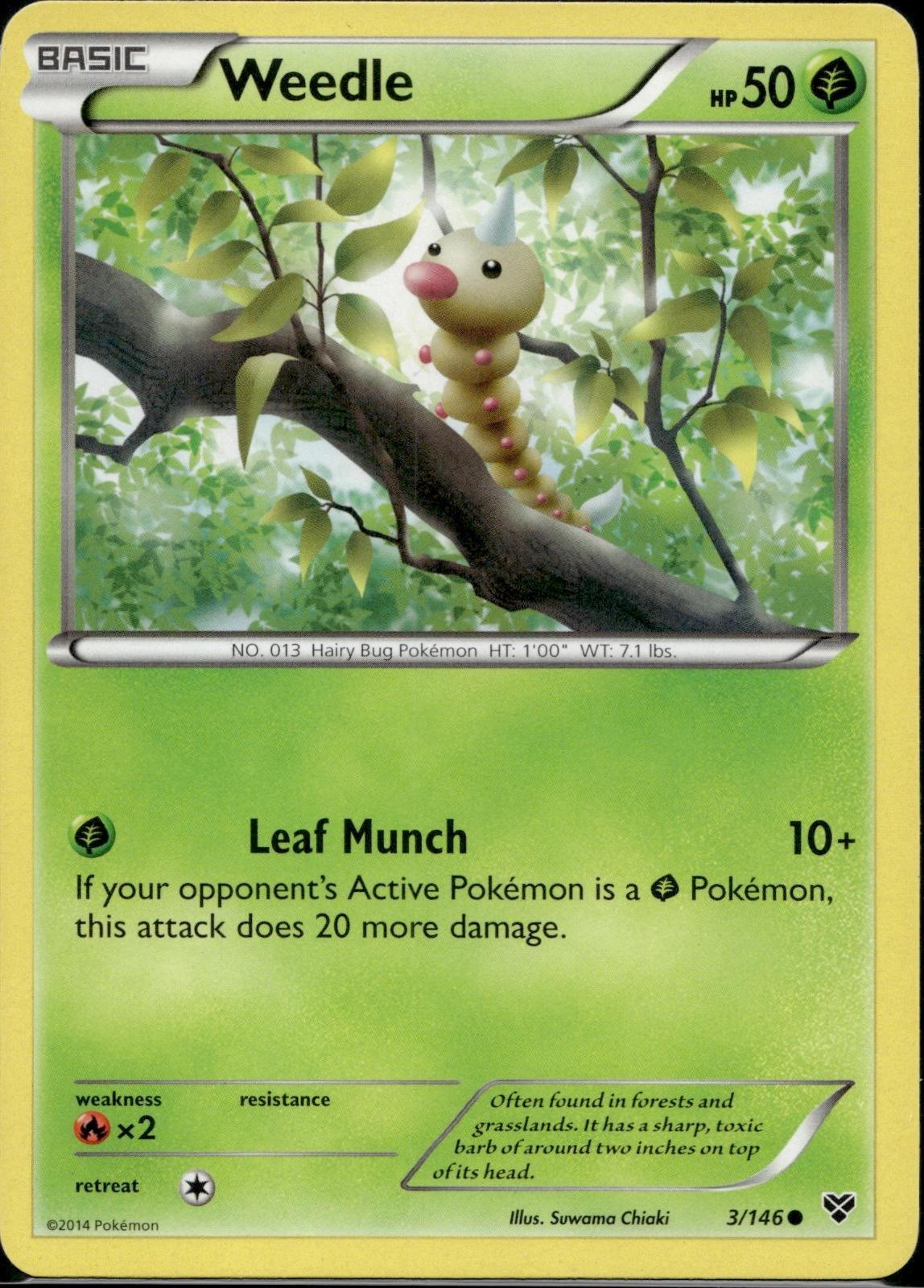 Weedle 3/146 XY XY Base Set Pokemon Lightly Played