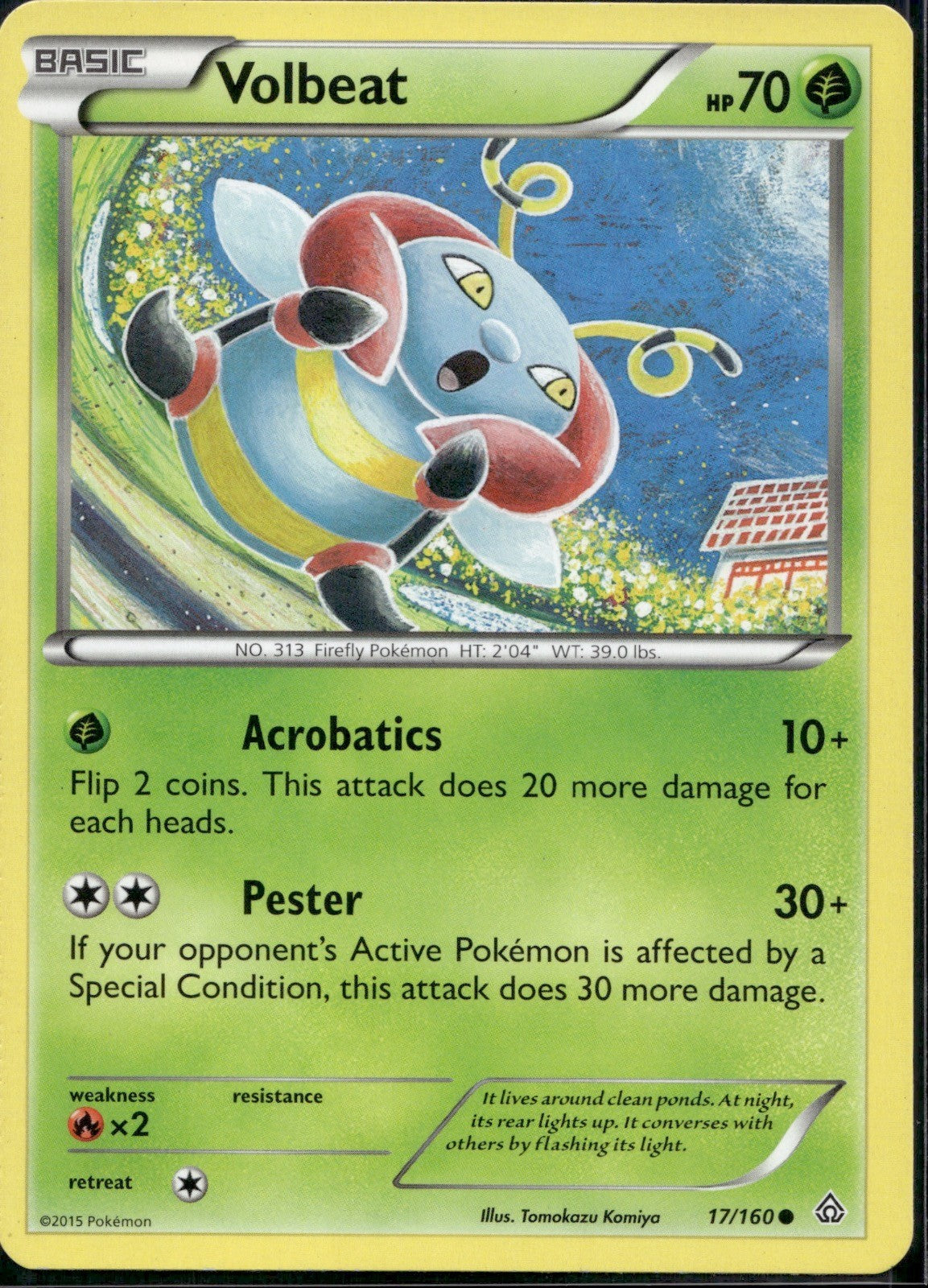 Volbeat 17/160 PRC Primal Clash Pokemon Lightly Played