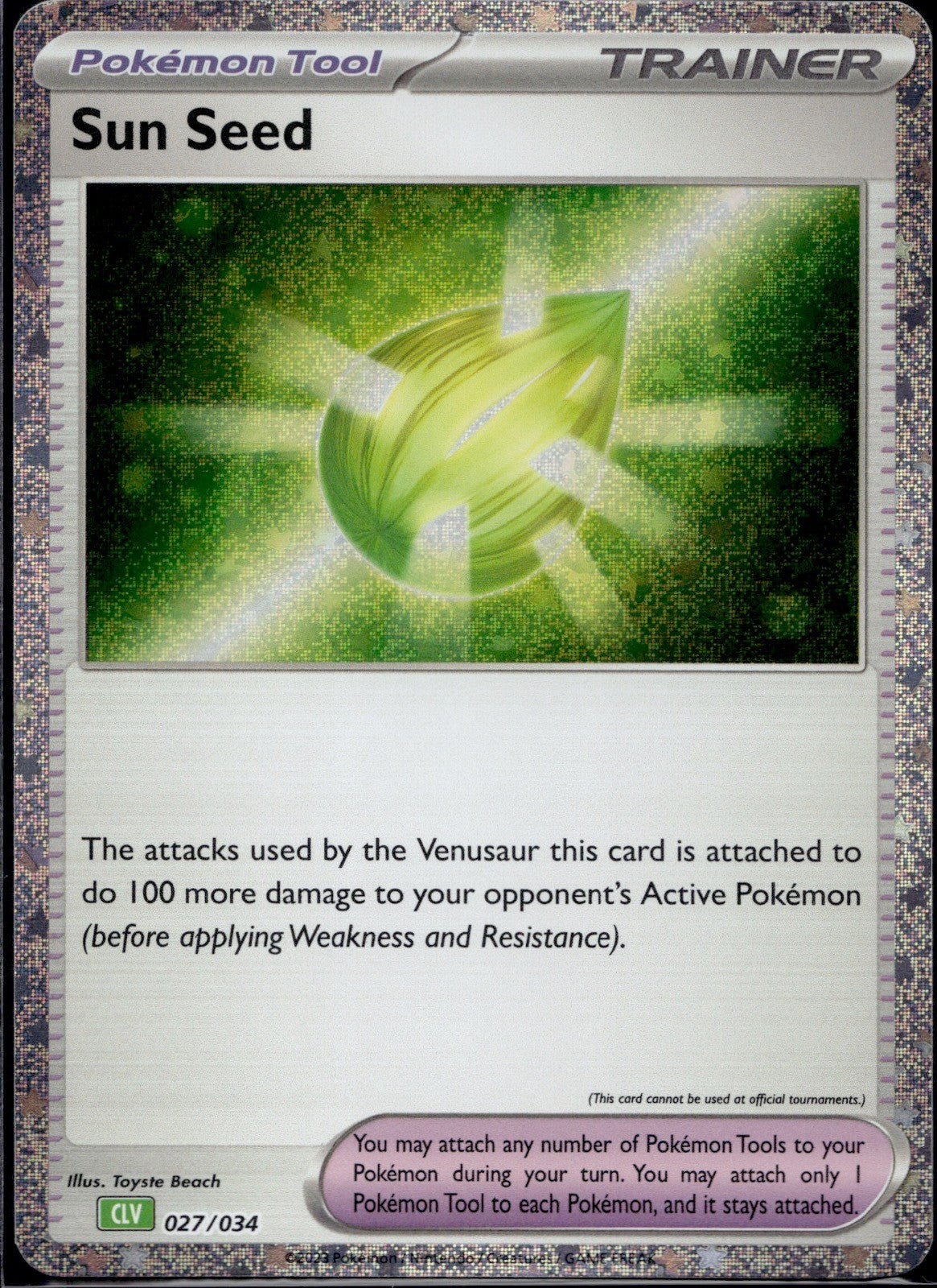 Sun Seed 027/034 CL Trading Card Game Classic Pokemon Holo Near Mint