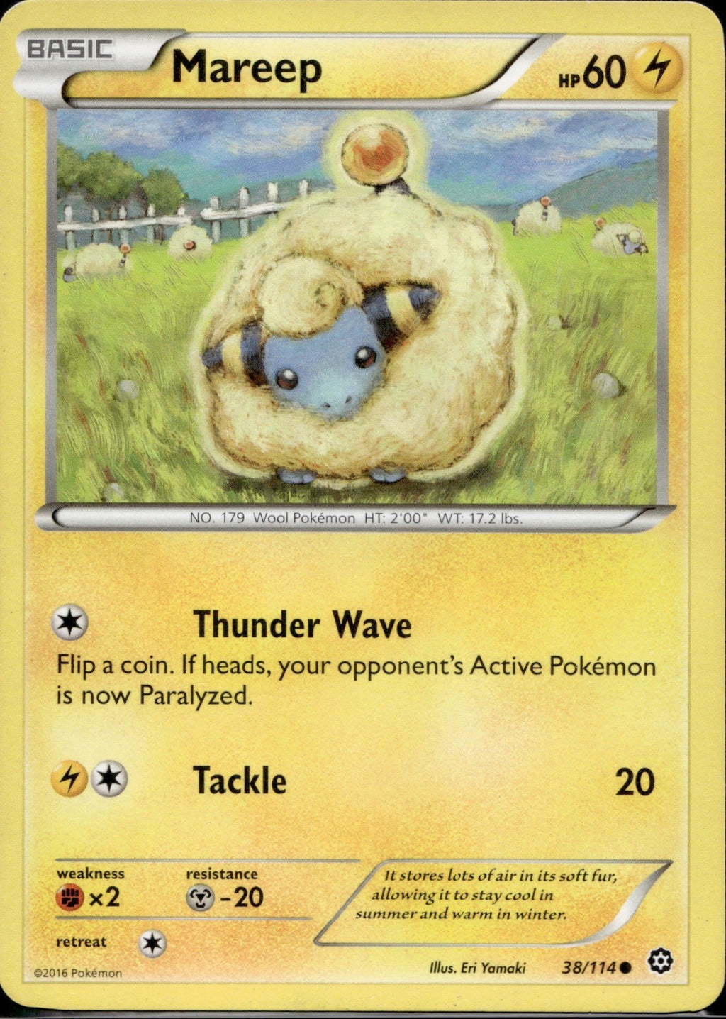 Mareep 38/114 STS Steam Siege Pokemon Lightly Played
