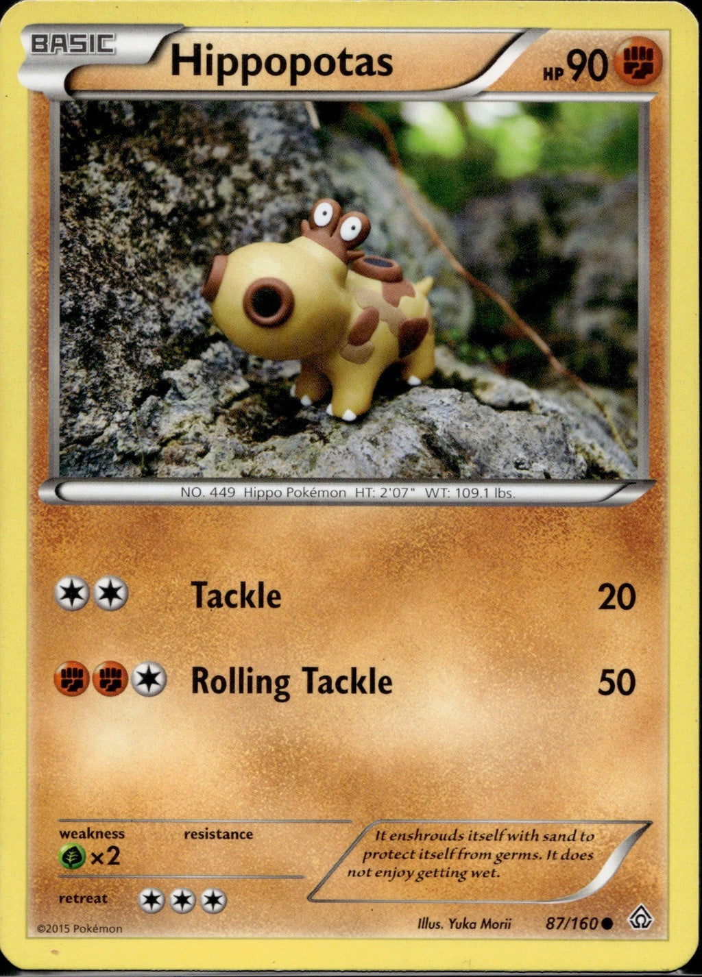 Hippopotas 87/160 PRC Primal Clash Pokemon Lightly Played