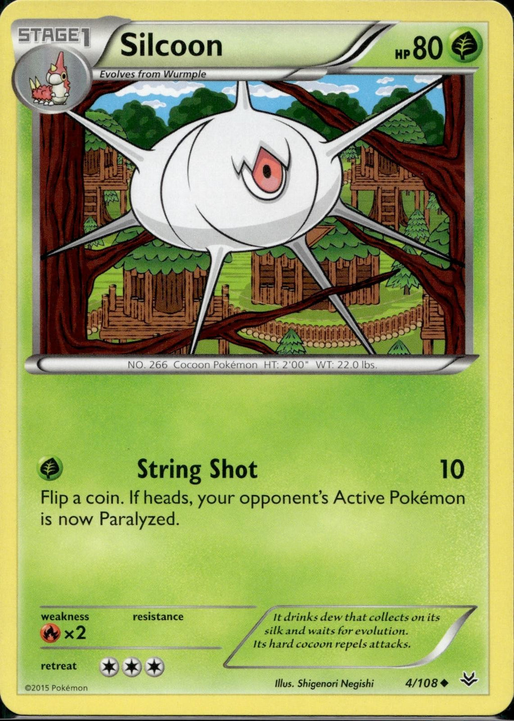 Silcoon 4/108 ROS Roaring Skies Pokemon Lightly Played