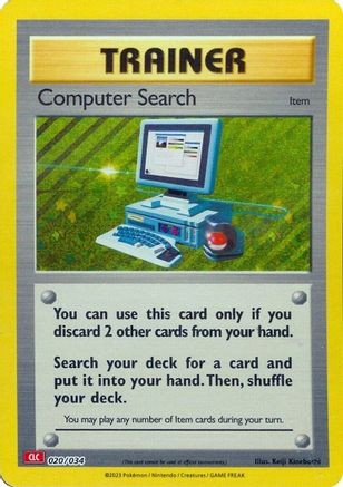 Computer Search (CLC) 020/034 CL Trading Card Game Classic Pokemon Holo NM/M