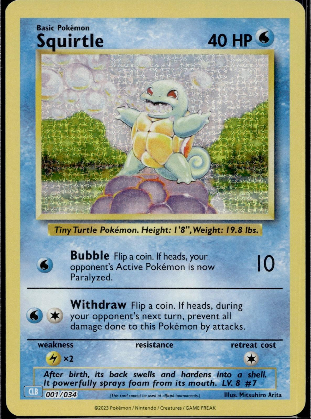 Squirtle 001/034 CL Trading Card Game Classic Pokemon Holo Near Mint