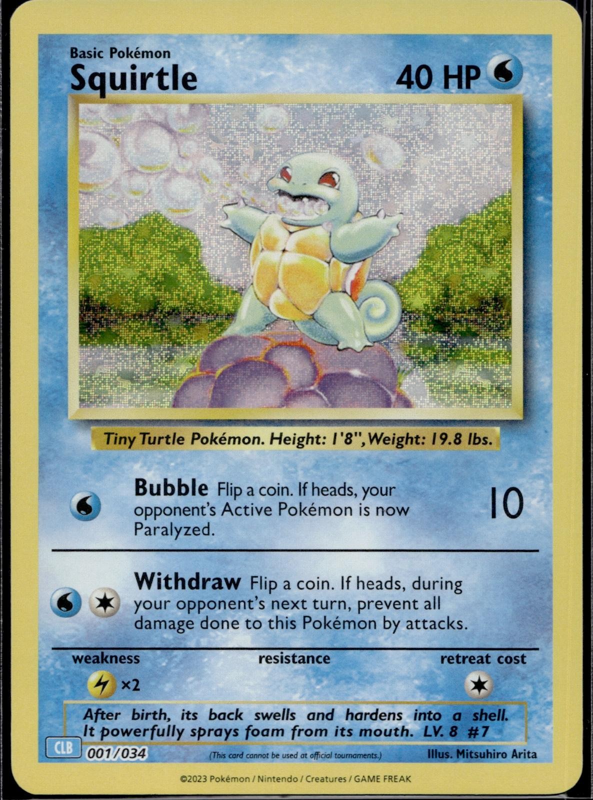 Squirtle 001/034 CL Trading Card Game Classic Pokemon Holo Near Mint