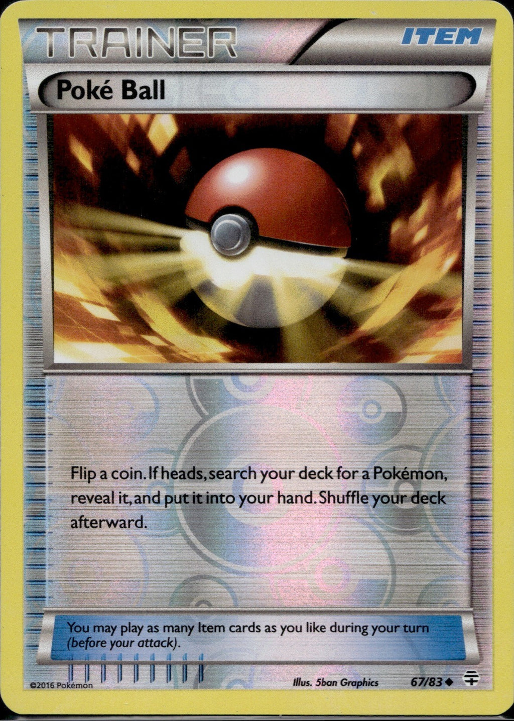 Poke Ball 67/83 GEN Generations Pokemon Reverse Holo Lightly Played