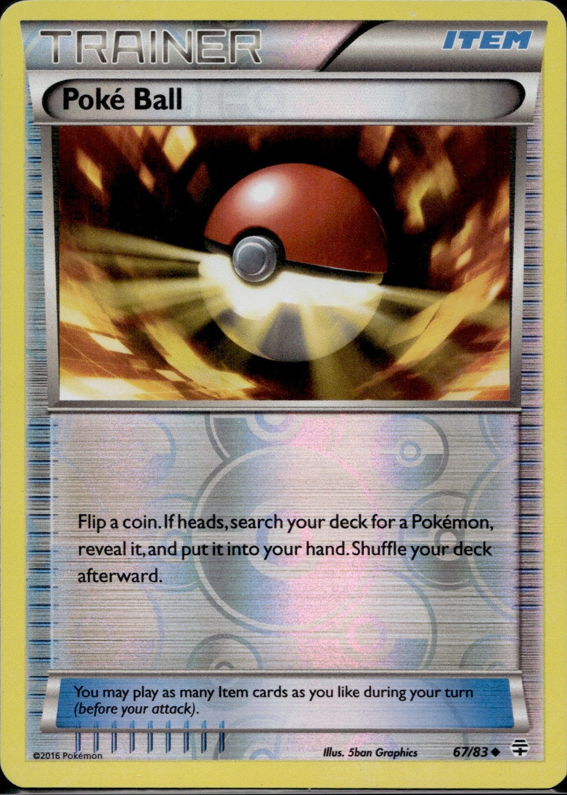 Poke Ball 67/83 GEN Generations Pokemon Reverse Holo Lightly Played