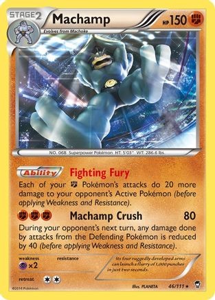 Machamp 46/111 FFI Furious Fists Pokemon Holo Lightly Played