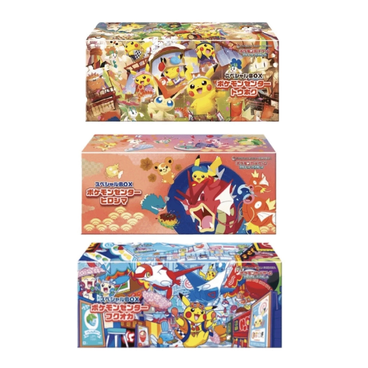 Pokemon Center Japan -Special Box Set Tohoku Hiroshima Fukuoka Complete Set of 3