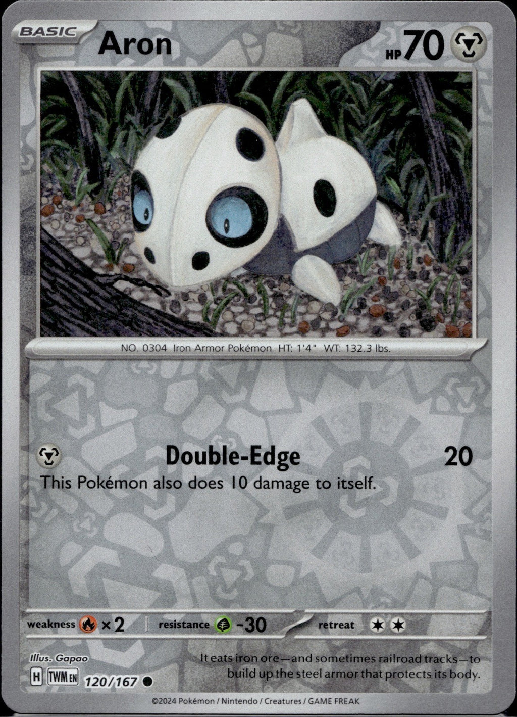 Aron 120/167 TWM Twilight Masquerade Pokemon Reverse Holo Near Mint