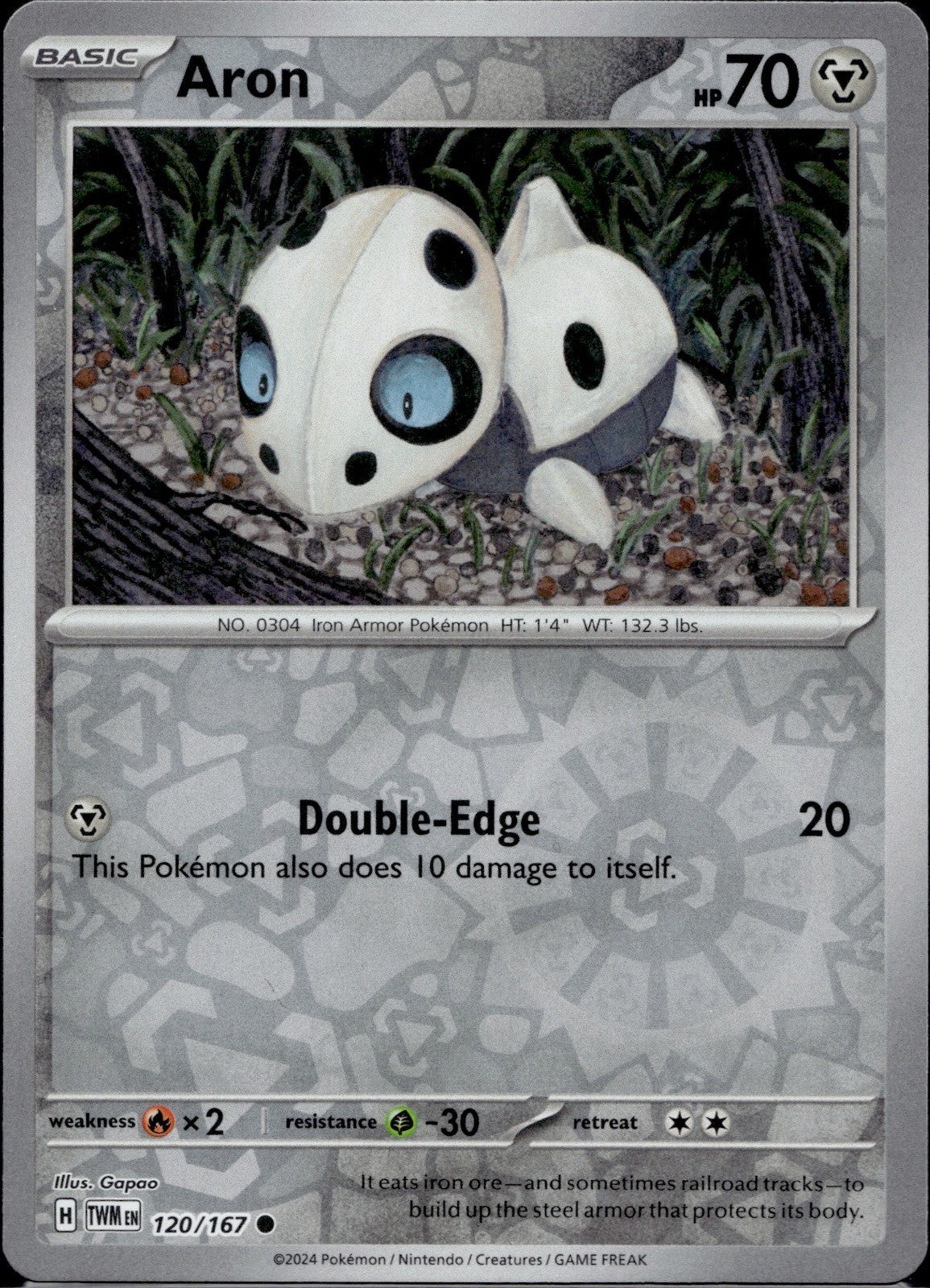 Aron 120/167 TWM Twilight Masquerade Pokemon Reverse Holo Near Mint