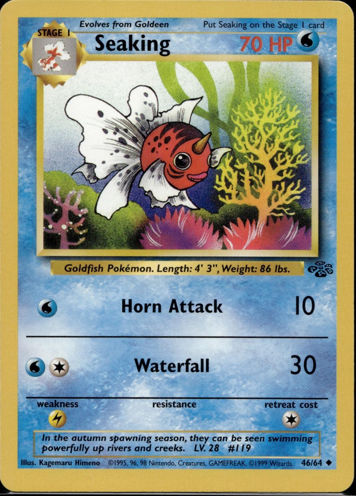 Seaking 46/64 JU Jungle Pokemon Unlimited Lightly Played